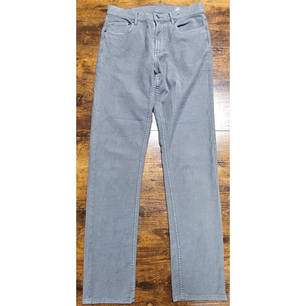 Faherty Men's Terry 5 Pocket 28x32 Gray Wash Regular Straight Denim Pants Casual